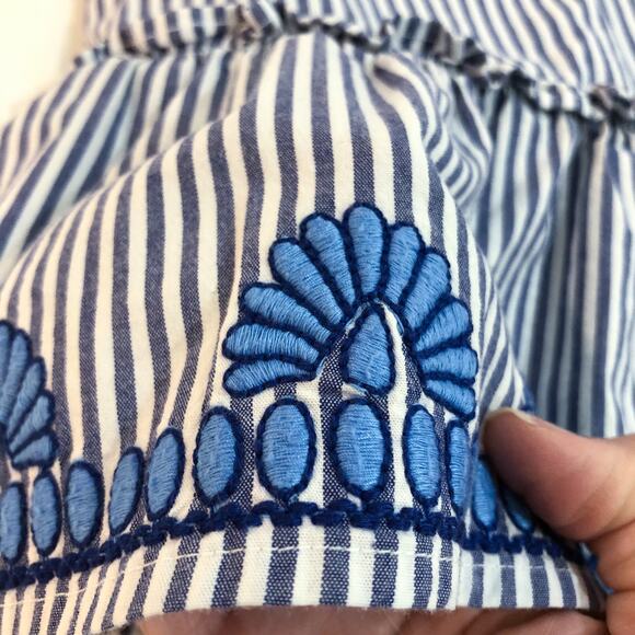 Vineyard Vines Sarah Striped Embroidered Swing Peplum Top - Picture 5 of 9